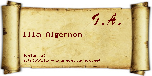 Ilia Algernon névjegykártya